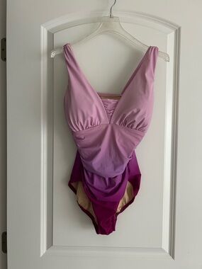 Lands' End Ombre Pink to Magenta One-Piece Swimsuit